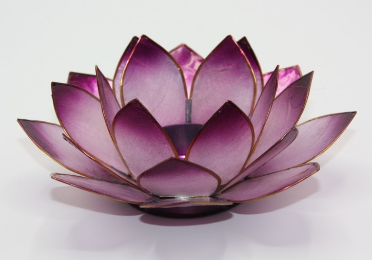 Teelichthalter Lotus Chakra Stirnchakra violett