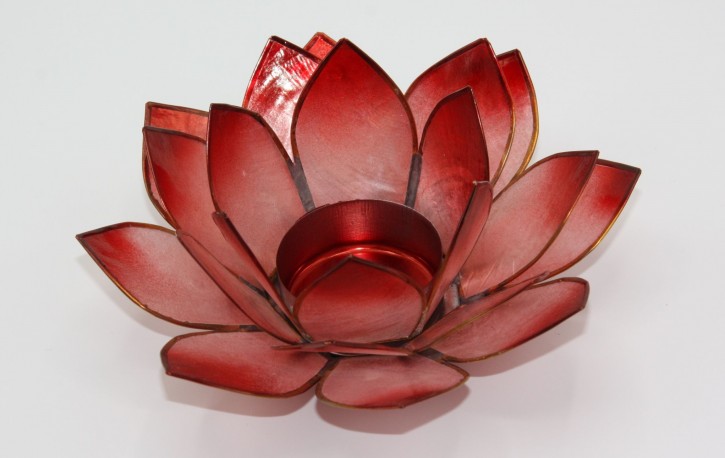 Teelichthalter Lotus Chakra Wurzelchakra Rot
