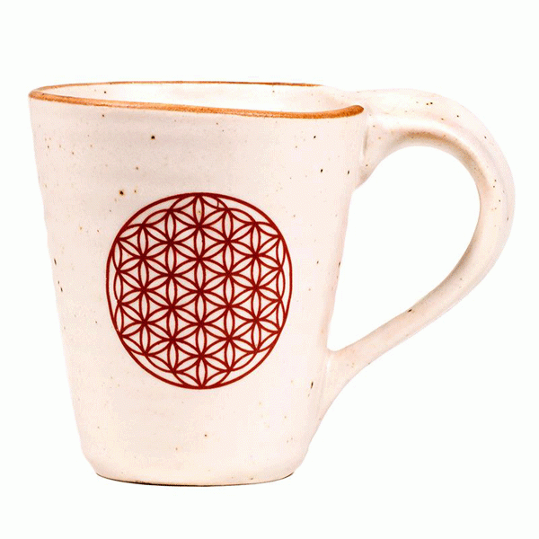 Kaffeebecher Blume des Lebens Keramik