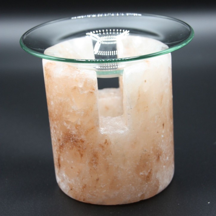 Aromaduftlampe Salzkristall mit Glasschale